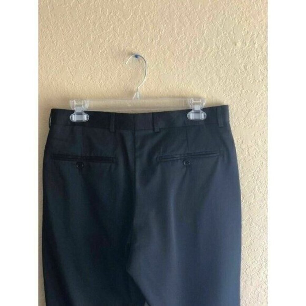 Ron Tomson Black Satin Men’s Formal Dress Pants Size 48 Classic Fit - Picture 8 of 11